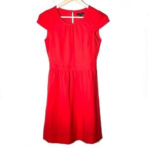 J. Crew red fit and flare dress size 0 B107